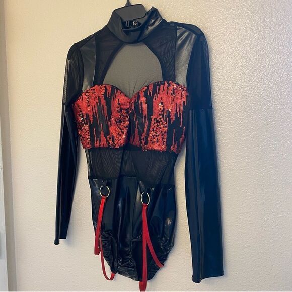 Kelle dance jazz acro costume leotard res sequin JAGGED SPIRIT 5172 LA adult - Picture 2 of 11